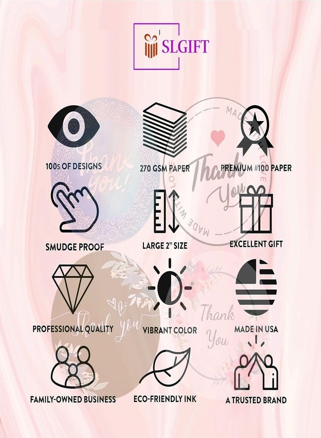 SLGIFT Vinyl Thank You Theme Sticker, Self-Adhesive Vinyl Stickers, 40 Pieces, 2 x 2 Inches Round Sticker, 4 Unique Designs, R109 - Image 5